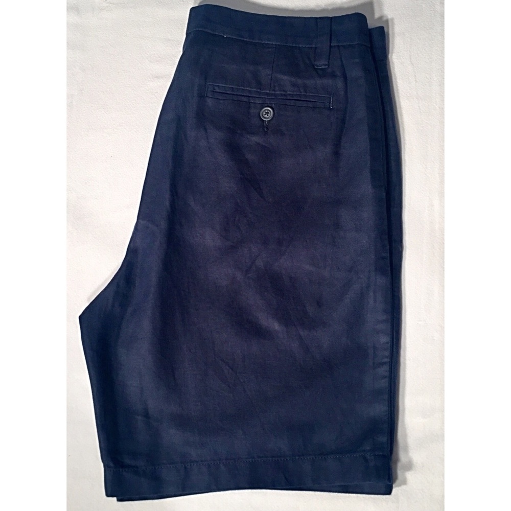 Men’s Nautical Navy Linen Blend 9” short